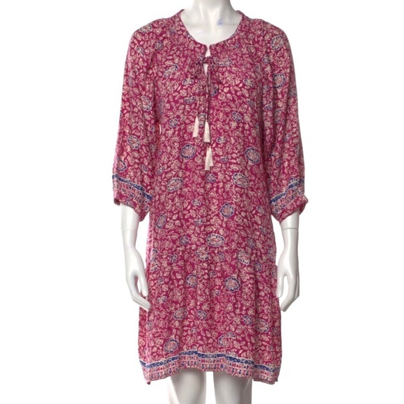 Natalie Martin Dresses & Skirts - Natalie Martin Silk Shift Dress Floral Print Pink Size Small